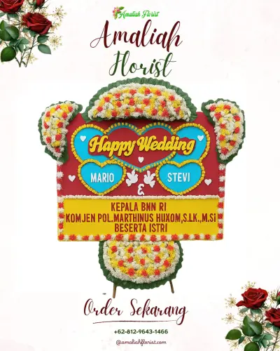 Karangan Papan Bunga Pernikahan di Kemang